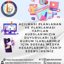 Burdur Halk Eğitim Merkezi Kurslar ve İletişim